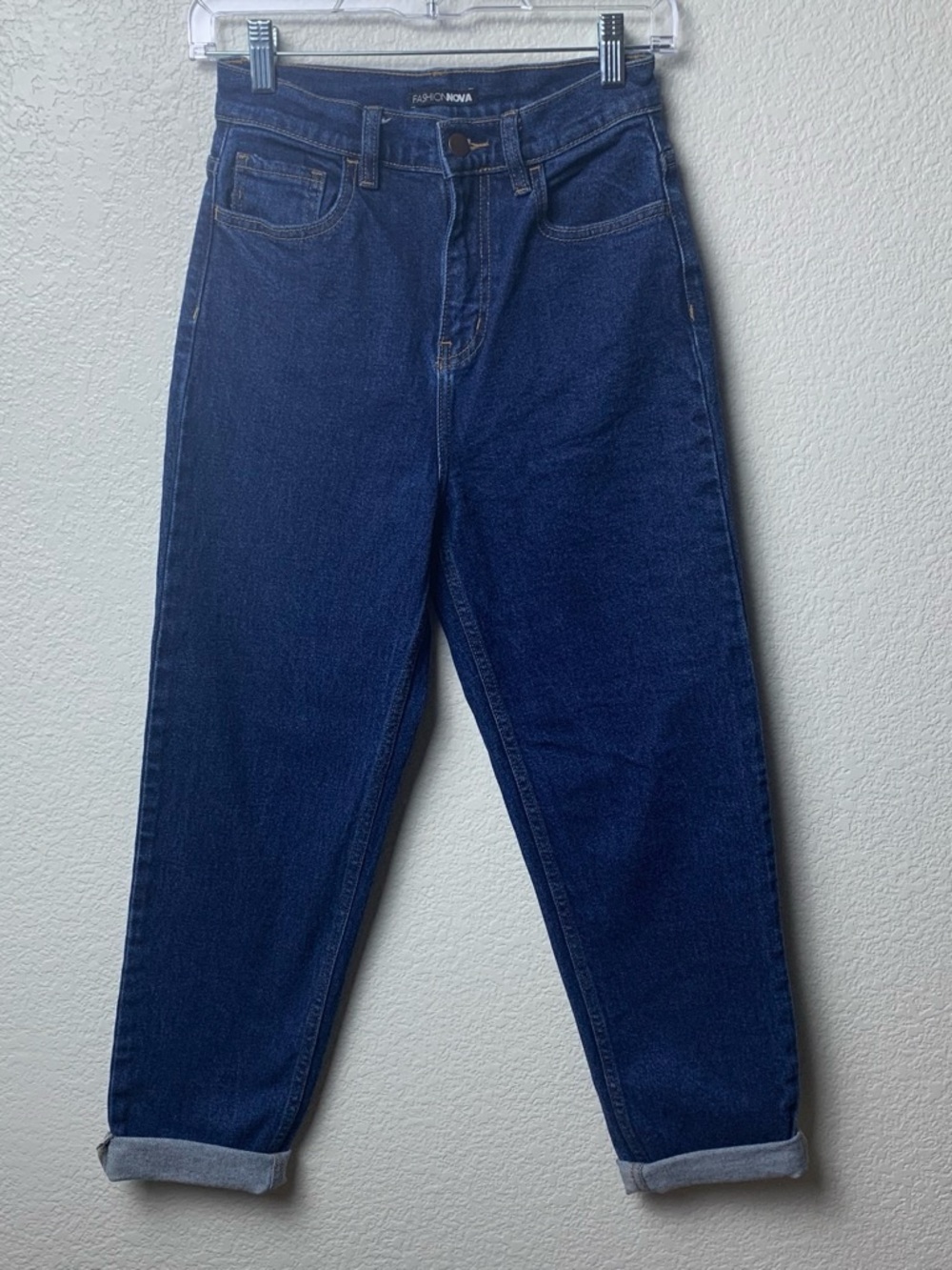 Mom Jeans High Waisted Blue Straight Leg Denim Pants Size 3